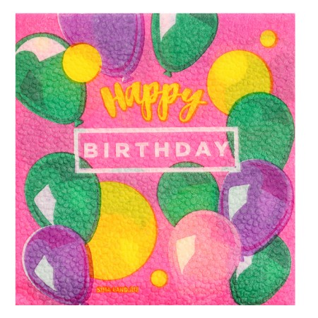 Paper napkins Happy Birthday, Stars, 24x24 cm, 20 pcs-4