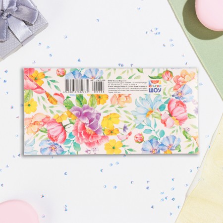 Money envelope "Universal" flowers on a white background, 16.5 x 8 cm-2