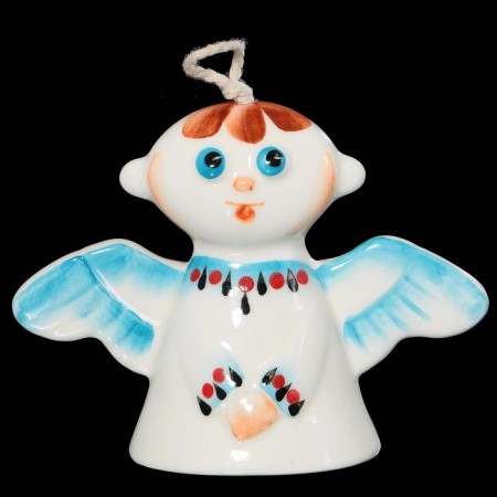 Porcelain bell "Angel", copyright painting, 8 cm