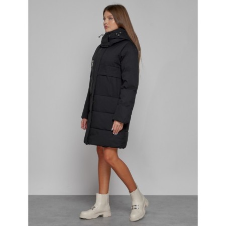 Coat insulated winter female, size 42, black color-1