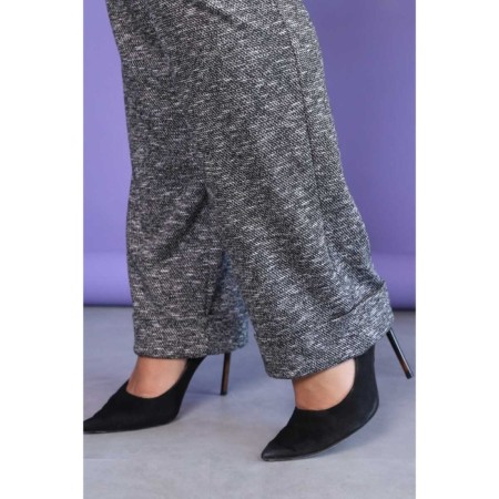 Female trousers, size 62, gray color-9