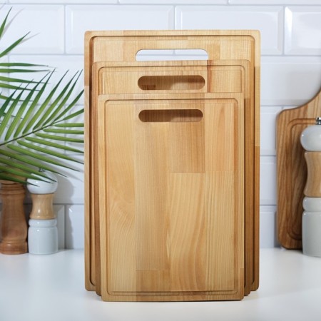 A set of cutting boards from birch without a stand, 3 pcs, 18x26, 20x30 and 23x34 cm-1
