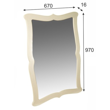 Mirror hinged berge 23, 670x16x970, ivory-1