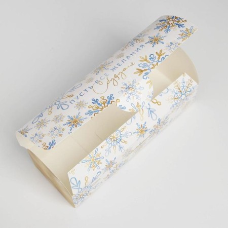Box for cupcake "Snowflake", 9 x 9 x 24.5 cm, new year-4