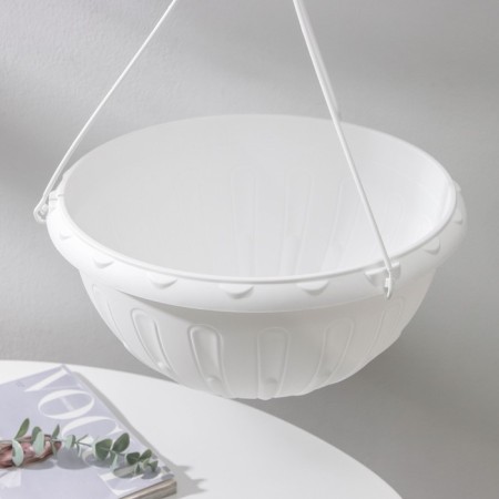 Street Kashpo Odlovaya for flowers "Julia", 8 l, white color-1