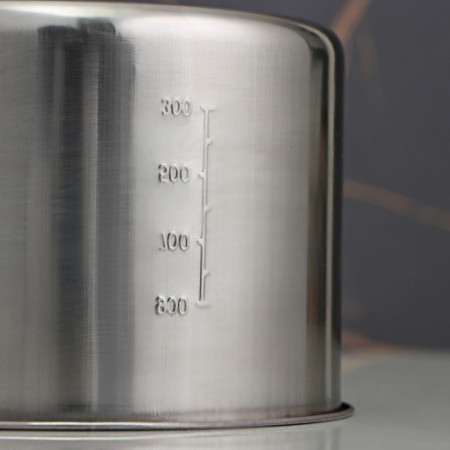Basis stainless steel bucket, 950 ml, D = 14 cm, with a measured scale, metal handle-1