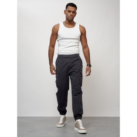 Cargo jeans men, size 44, dark gray color