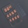 Nude overhead nails, 12 pcs, with adhesive plates, with sparkles, shape is a soft square, the color is light - beige