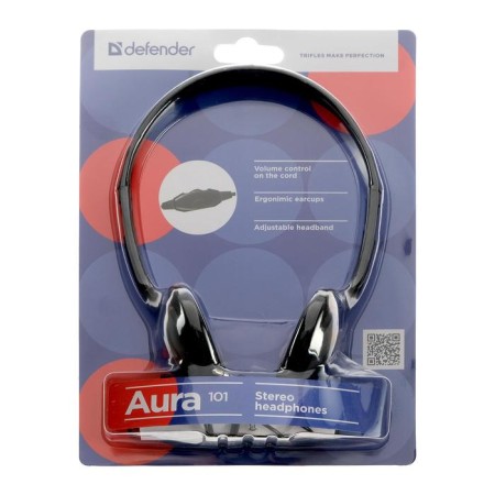 Headphones Defender aura 101, invoices, 85 dB, 32 Ohm, 3.5 mm, 1.8 m, black-5