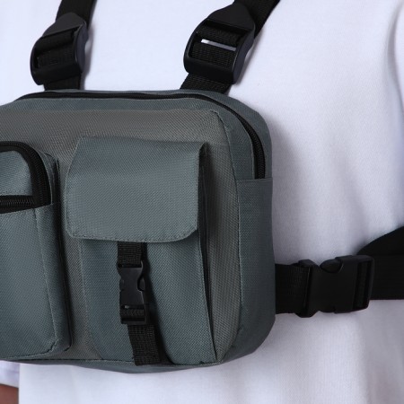 Babberry bag on lightning, 2 external pockets, color gray color-6