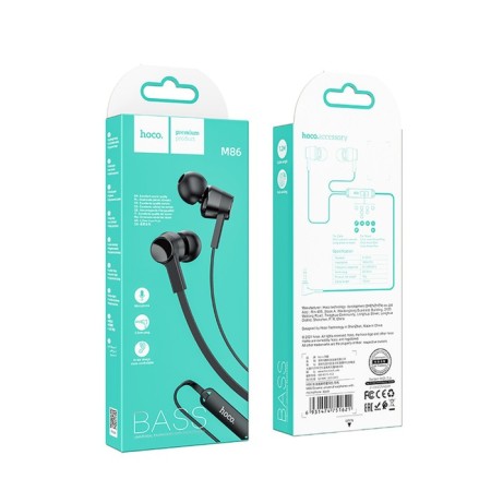 Hoco M86 headphones, wired, vacuum, microphone, jack 3.5 mm, 1.2 m, black-4