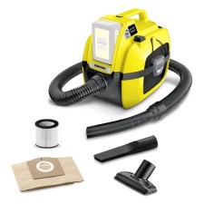 Пылесос Karcher WD1 Compact Battery, беспроводной, 230 Вт, 7 л, шланг 1.2 м, чёрно-жёлтый
