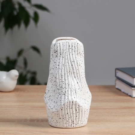 VAZ Coramics Table "Abner" bends, d = 6x4cm h = 17 cm, white