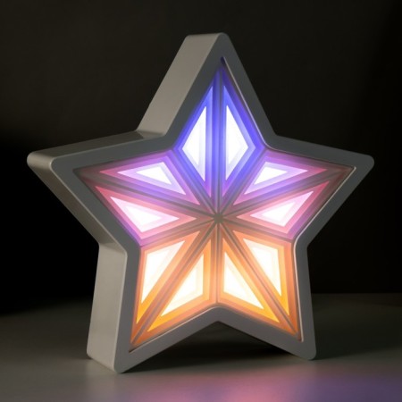 Star's nightlight Led usb from 3haa white batteries 22.5x22.5x5 cm Risalux-2