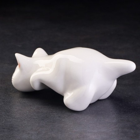 Porcelain figurine "Cat Barsik", White, 20 cm-3