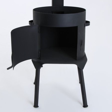 Bake under a cauldron 10 liters, with a chimney, with a door and removable legs-2