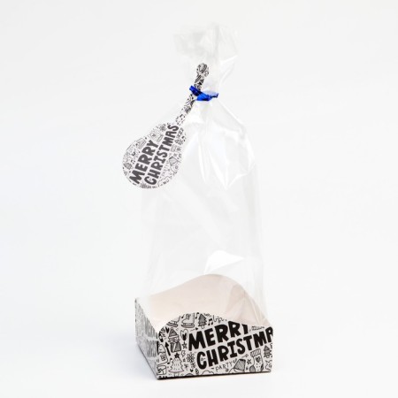 Package with a hard bottom "New Year's newspaper", 10 x 10 x 32 cm