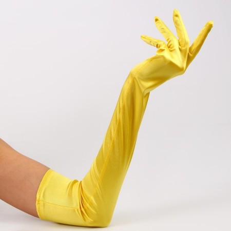 Carnival accessory - gloves 55cm, yellow color-2