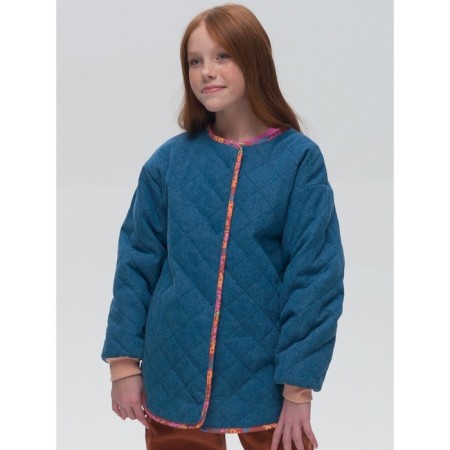 Bilateral jacket for girls, height 140 cm, jeans color-1