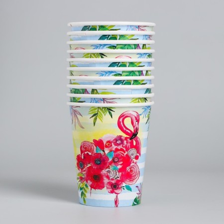 A one -time paper glass "Flamingo", 250ml.-1