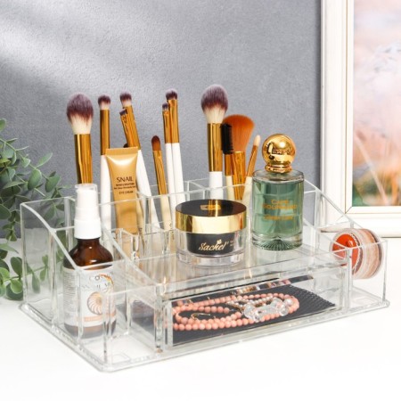Organizer Casket plastic 1 transparent box 9.5x17.5x27.5 cm