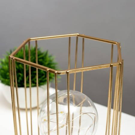 Nightlight "rectangle" LED from batteries 3haa gold 12.5x12x20 cm Risalux-4