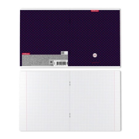 Notebook of 48 sheets in a cage, Erichkrause "Dots", cover coated cardboard, selective UV-lak, an offset block 100% white, mix-8