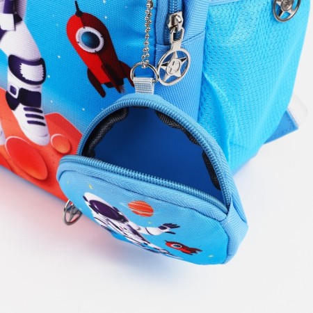 Baby backpack with wallet, lightning department, blue color-5