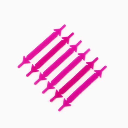 Silicone laces, set 6 pcs, color rainbow-25