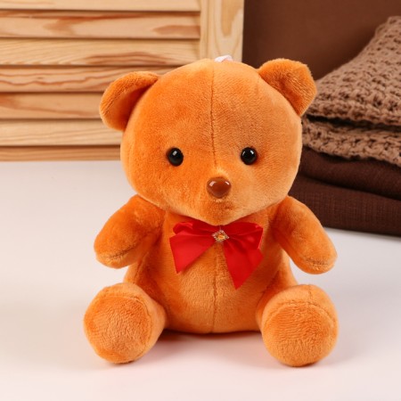 Soft toy "Bear" with a bow, 20 cm, brown color-7
