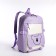 School set. A backpack with a zipper, a chover, bag, pencil case, a bag for coins, lilac color