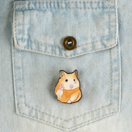 Wooden icon "Hamster", a series of memes, 2.6 x 3.3 cm-4