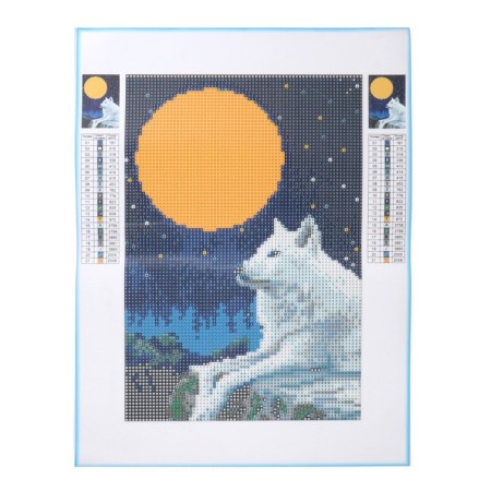 Diamond mosaic with full filling with luminous rhinestones on the canvas "Wolf", 20 x 30 cm-2