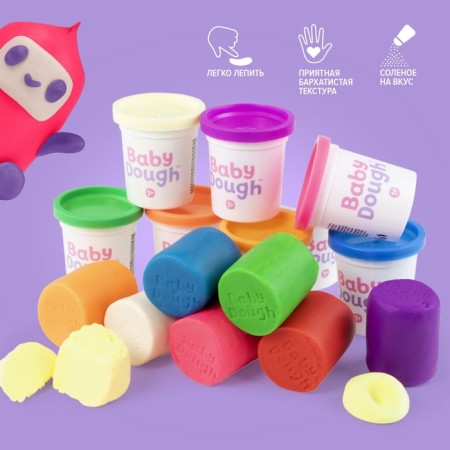 Babydouch sculpting dough, set of 8 colors, bright-2