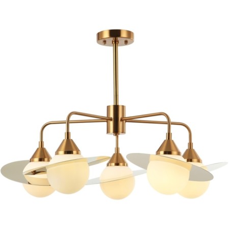 Saturn 5xg9 LED 5W chandelier, size 75x75x47.5-64 cm, bronze color