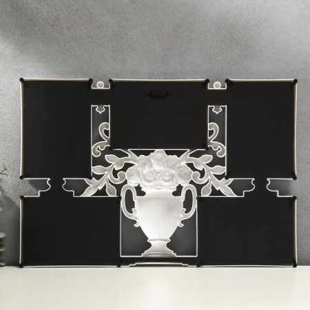 Photo frame plastic in 5 photos 10x15 cm "Vase with flowers" white 31x46 cm-2
