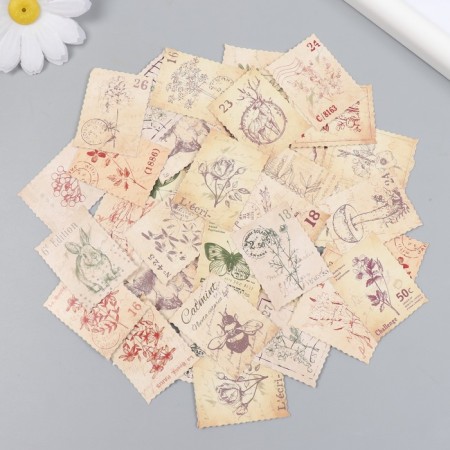 Stickers for creativity "Retro brand" set 46 pcs 4.4x4.4x1.1 cm