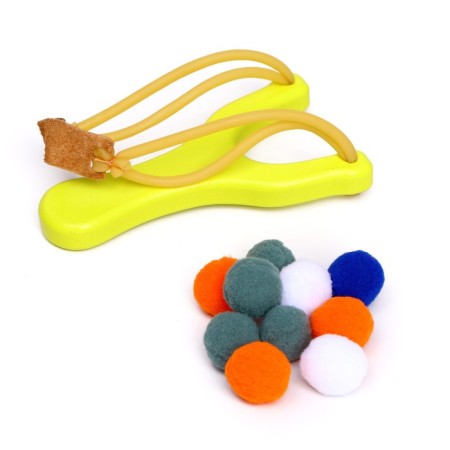 Slingshot + soft balls, yellow color-4