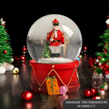 Souvenir Polystone Water Ball "Nutcracker at the Christmas tree" 7x8x9 cm