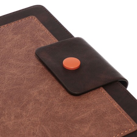 The diary is notathered, A5, 140l, cage, region, on the button, gray/brown-4