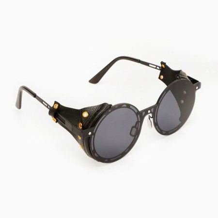 Sunscreen glasses, UV 400, leather curtains, pipe 14.7 cm, width 14.4 cm, lens 7 x 5.5 cm-5
