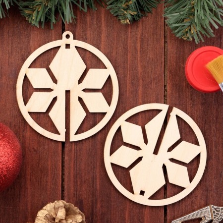 Wooden toy on the tree "Ice", ball, diameter 8 cm-1