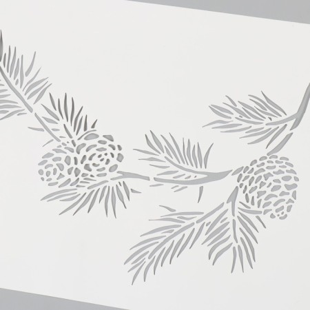 Plastic stencil "spruce spray", size 16x24 cm-2