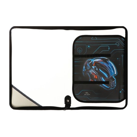 A4 labor folder, plastic, lightning around, folding bar, with a filling of 10 items, calligrata, PTR-1, "motor-shlem"-3