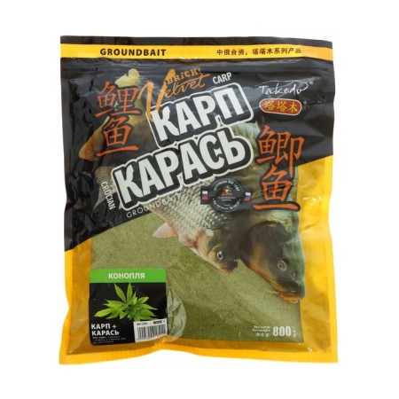 Bait TAKEDO BRICK VELVET, Carp, crucian carp, hemp, 800 g
