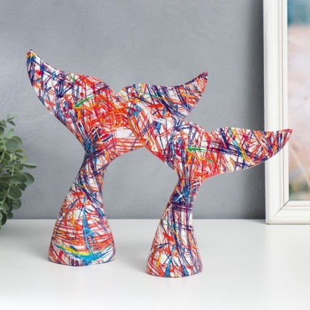 Souvenir Polystone "Kita tail. Color pencils" set 2 pcs 9.5x23.5x27.3; 20.5x7x21.5 cm