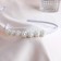 Hair cap "Blanche" beads flower, 0.5 cm, white