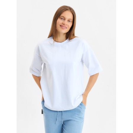 Women's T-shirt Minaku Oversize Fit: White Color, Rr. 46