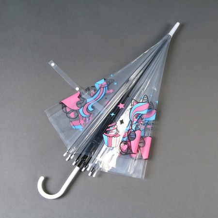 Umbrella children's "Unicorn" semi -automatic transparent, d = 90cm-5
