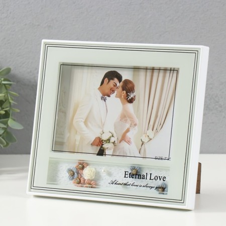 Photo frame "Wedding" plastic, 13x18 cm, col. White, horizontal-1